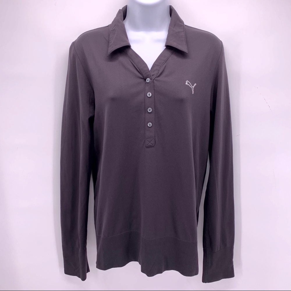 Puma Rudolf Dassler Black Collared Athletic Top